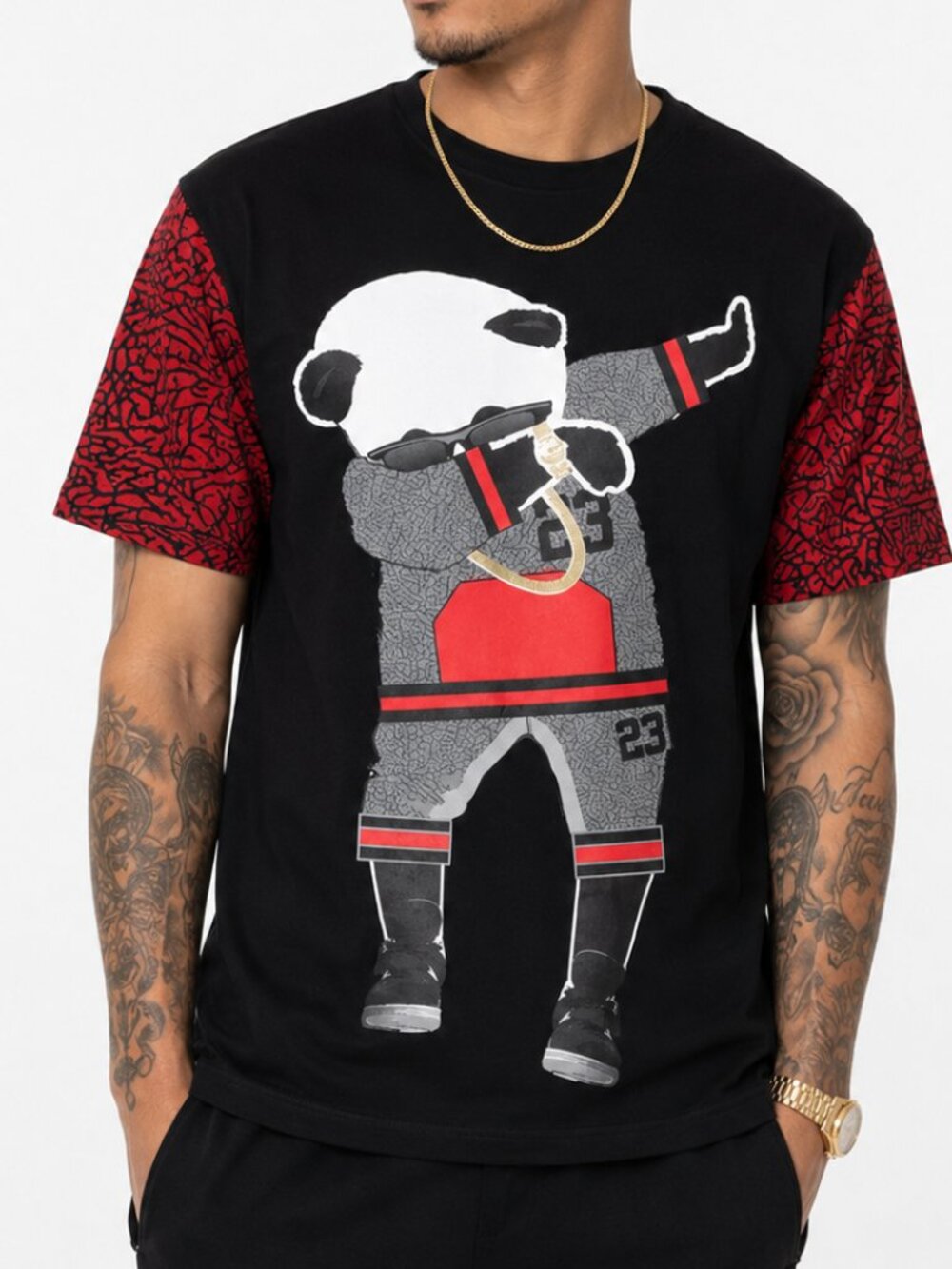 Dabbing Panda Bear Black Men T - Shirt